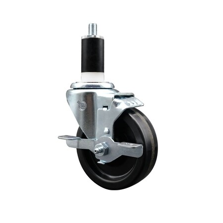 Service Caster 4'' Phenolic Swivel 1-3/8'' Expanding Stem Caster with Brake SCC-EX20S414-PHR-TLB-138
